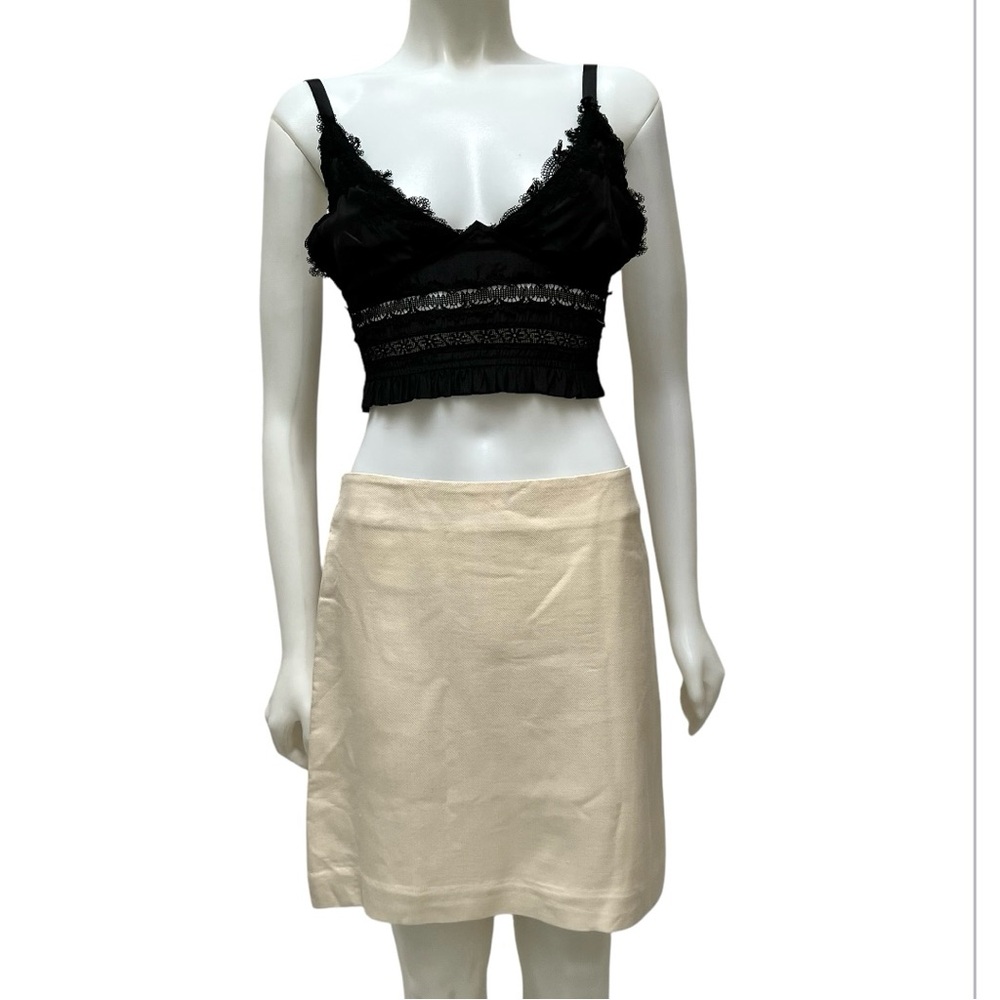 Vintage CYTHIA‎ RAWLEY Silk Mini Skirt Preppy Light Academia Coquette Girl 90's - Picture 8 of 17